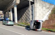 Despiste com capotamento faz um ferido leve em Guimarães