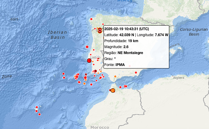 Registado sismo de magnitude 2,6 em Montalegre