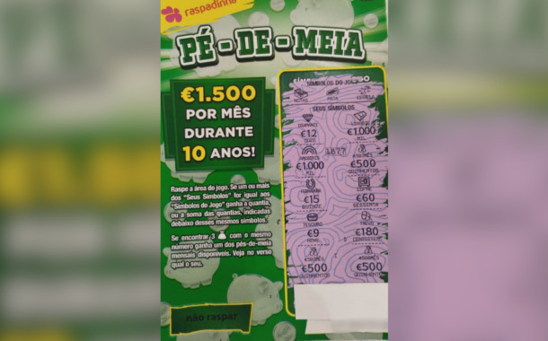 Raspa e ganha 500 euros por mês durante dois anos em Famalicão