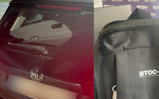 Partem vidros de duas viaturas e (só) levam mochila com computador