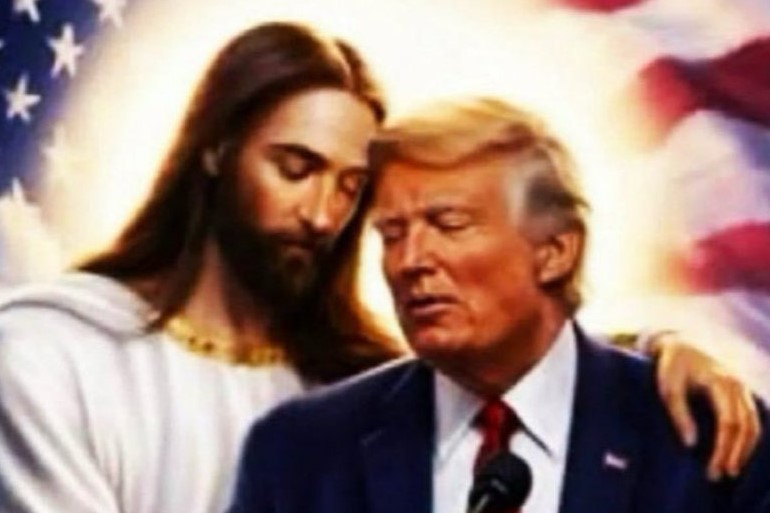 Trump publica nova imagem de IA ao lado de Jesus
