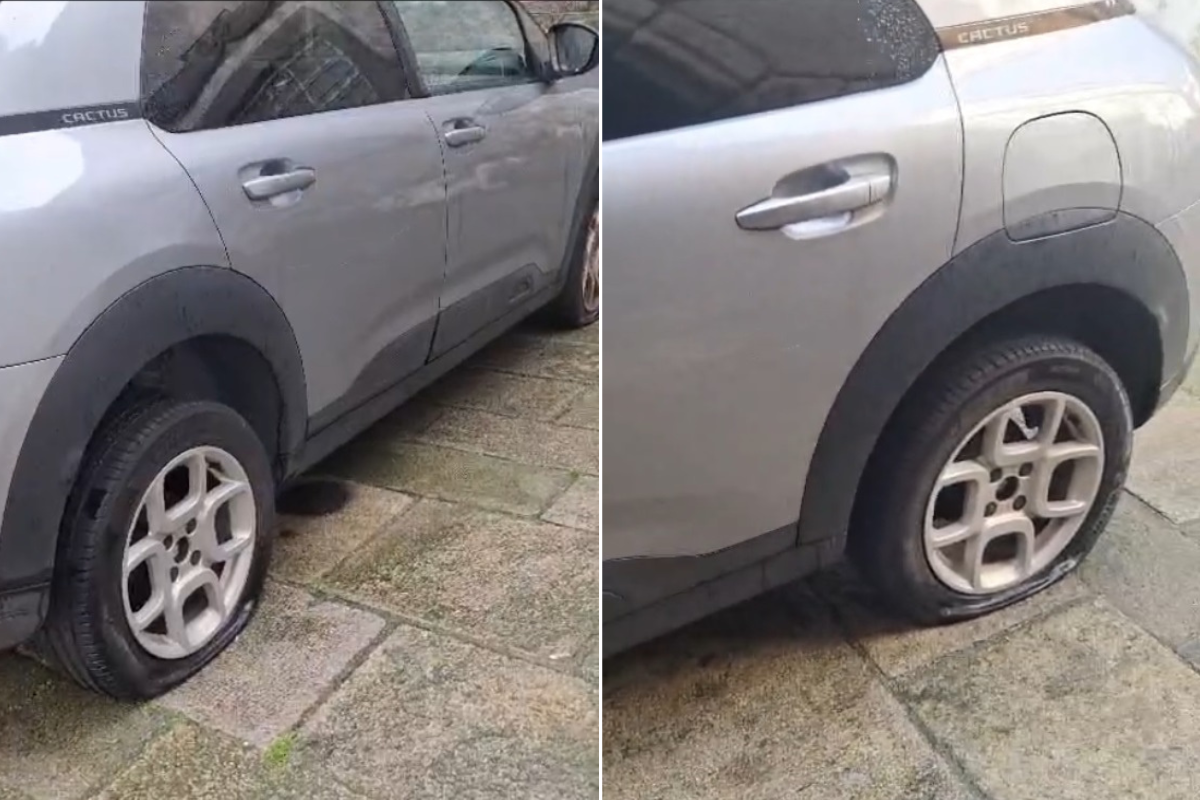 Furam os quatro pneus ao carro do pároco da Sé de Viana