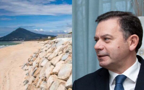 Caminha. Montenegro visita recuperação do paredão da praia de Moledo