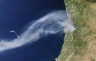 Fumo do incêndio de Vouzela visto a partir do Espaço