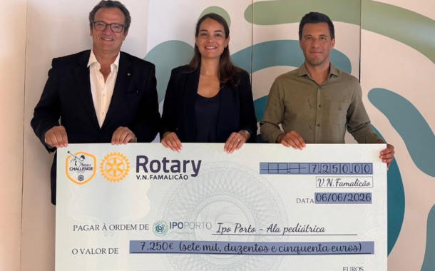 Rotary Clube Famalicão entrega 7.250 euros ao IPO Porto